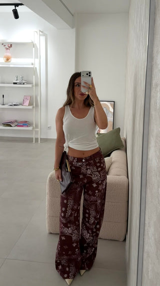 Burgundy Bandana Jeans