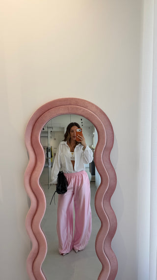 Baby Pink Satin Pants