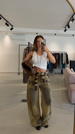 Olive Bloom Jeans