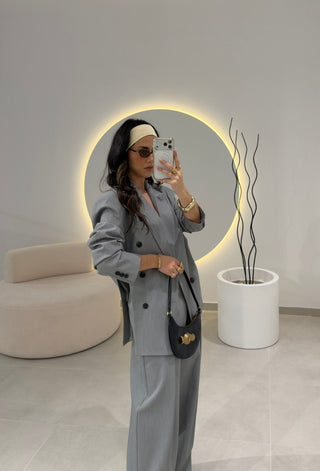 Grey Cut-Out Blazer Lumina