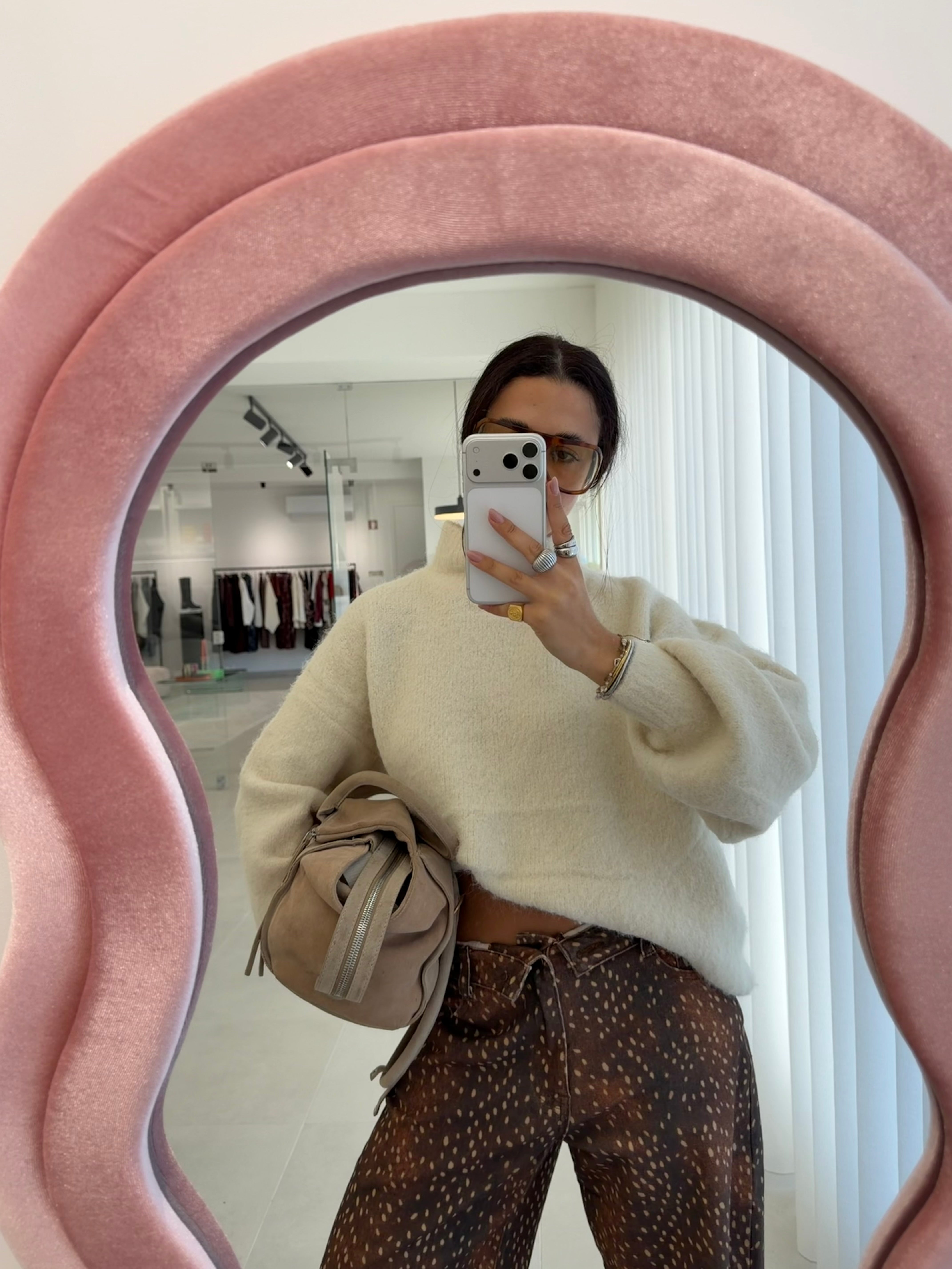Oversize Cream Knit Sweater