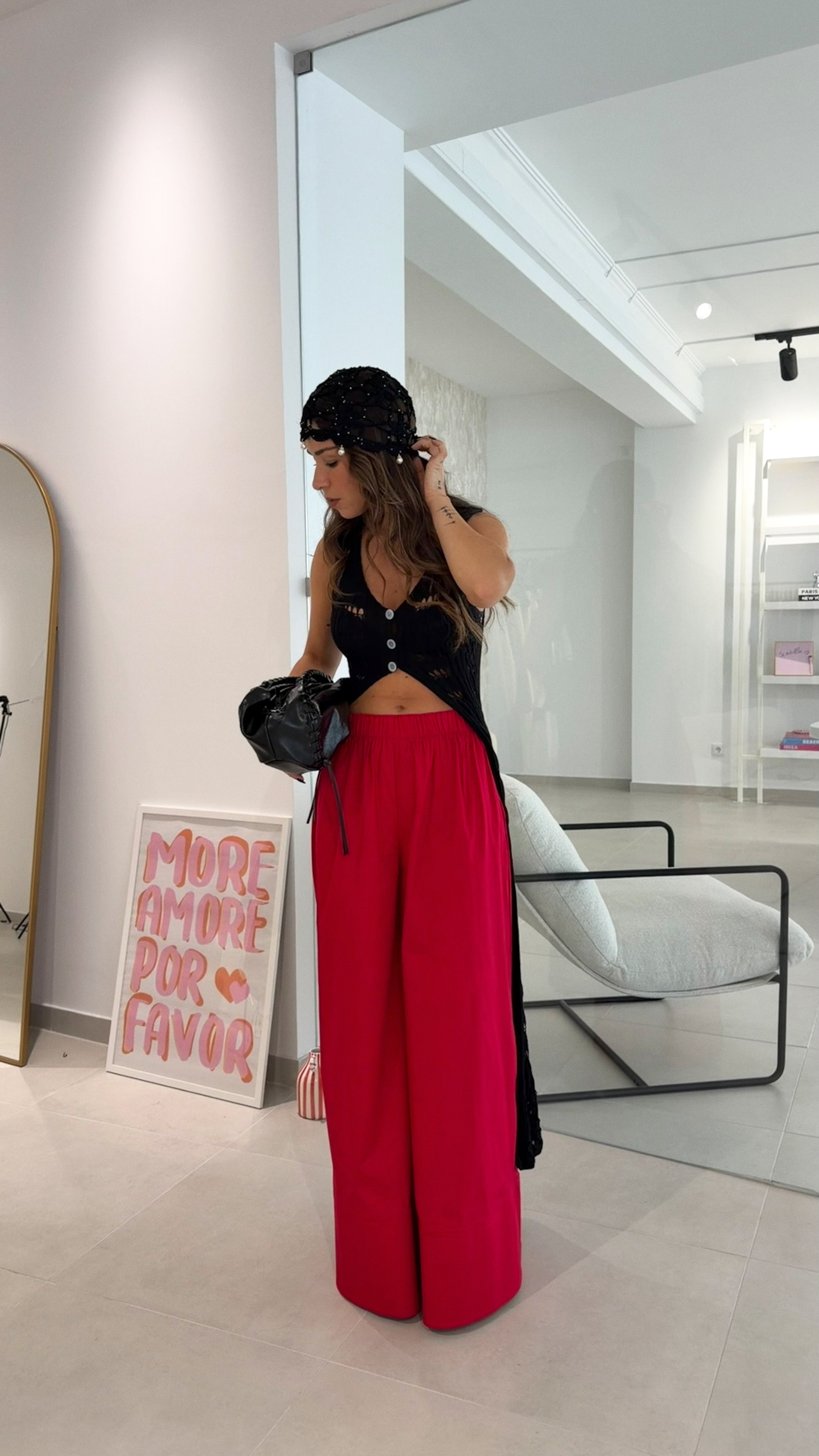 Red Lumina Maxi Trousers