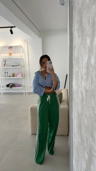 Green Striped Pants