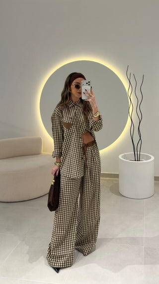 Brown Vichy Trousers LUMINA