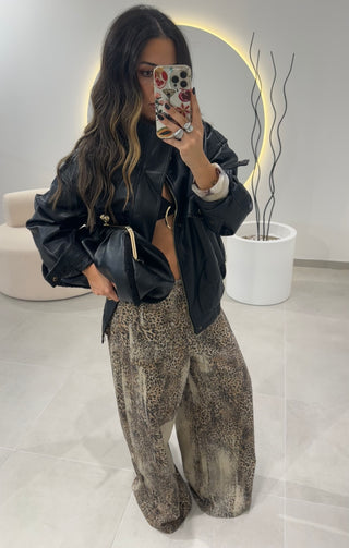 Leopard Wide Leg Jeans