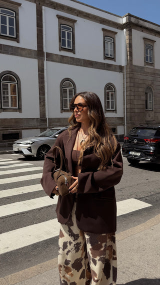 Brown Oversize Blazer Lumina