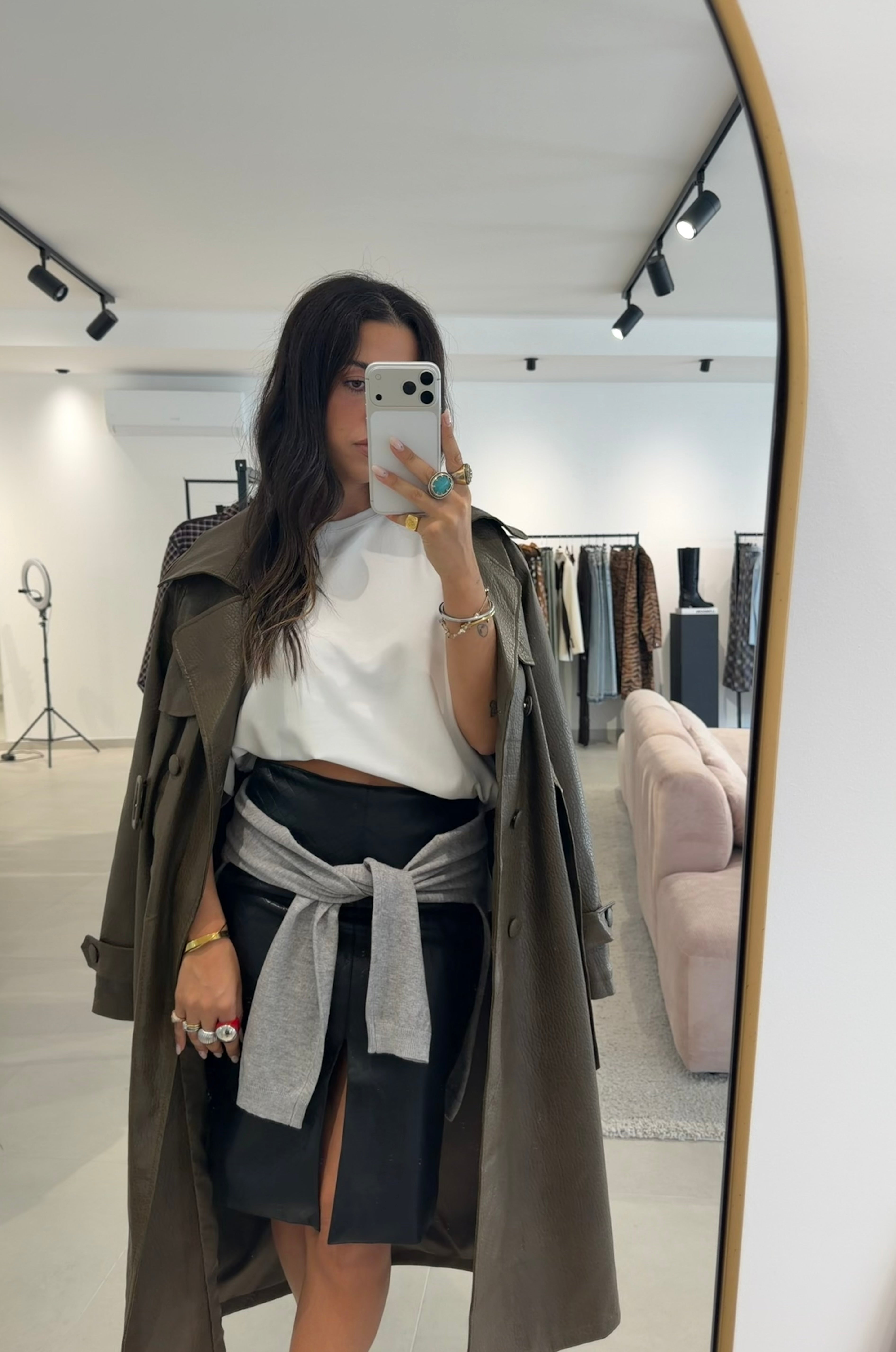Black Faux Leather Skirt