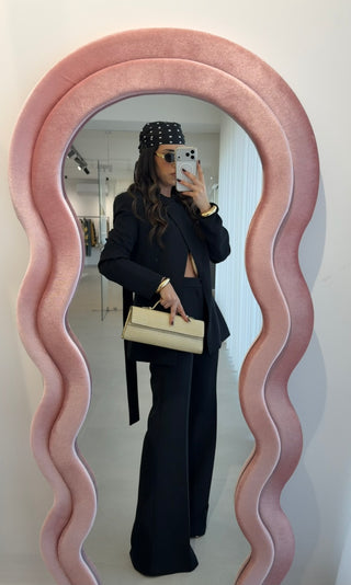 Black Classic Flared Pants Lumina