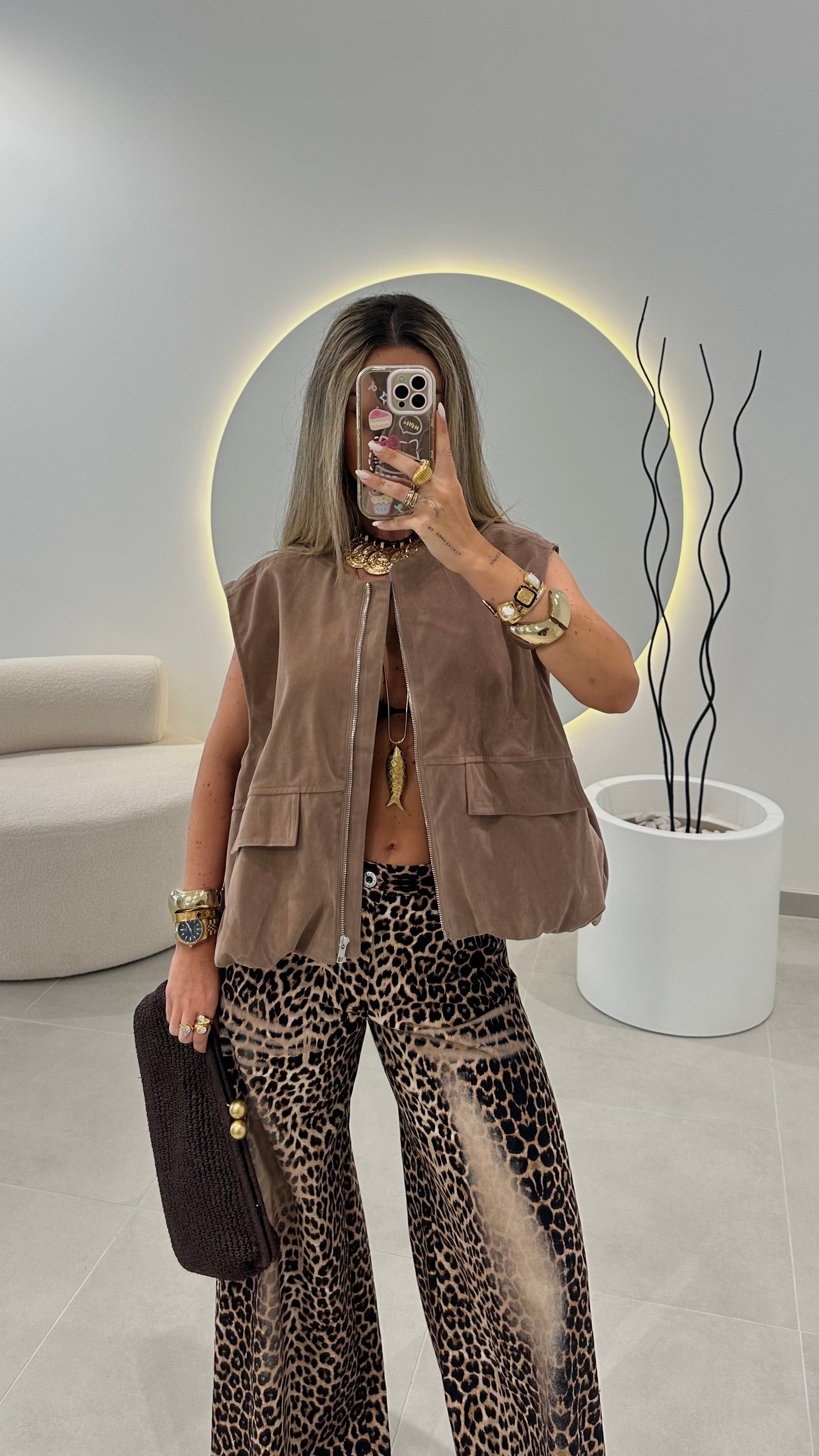 Camel Oversized Vest