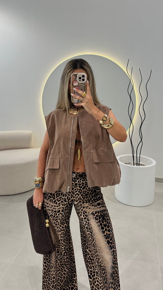 Camel Oversized Vest