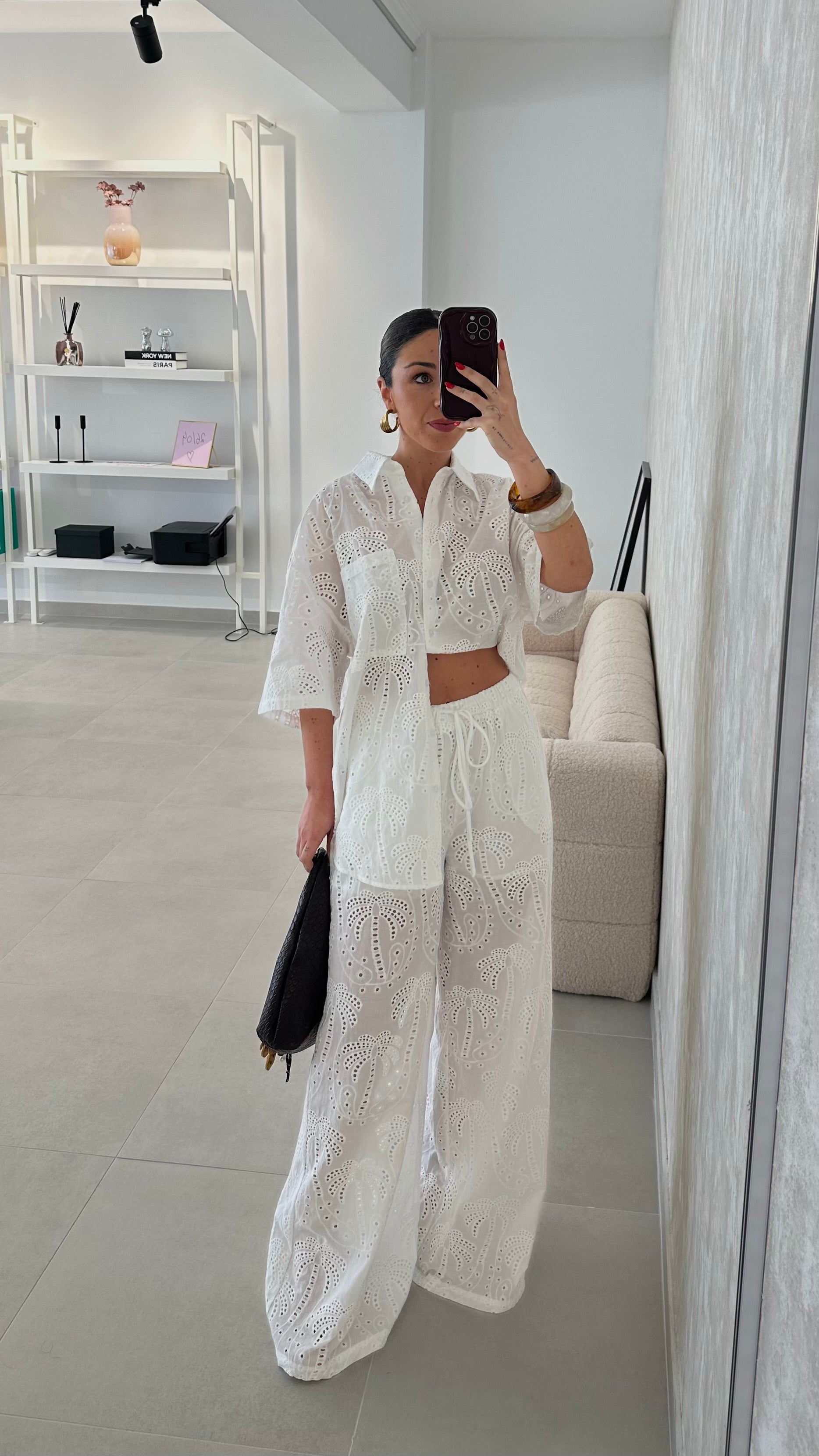 Camisa Oversize Bordado Inglês