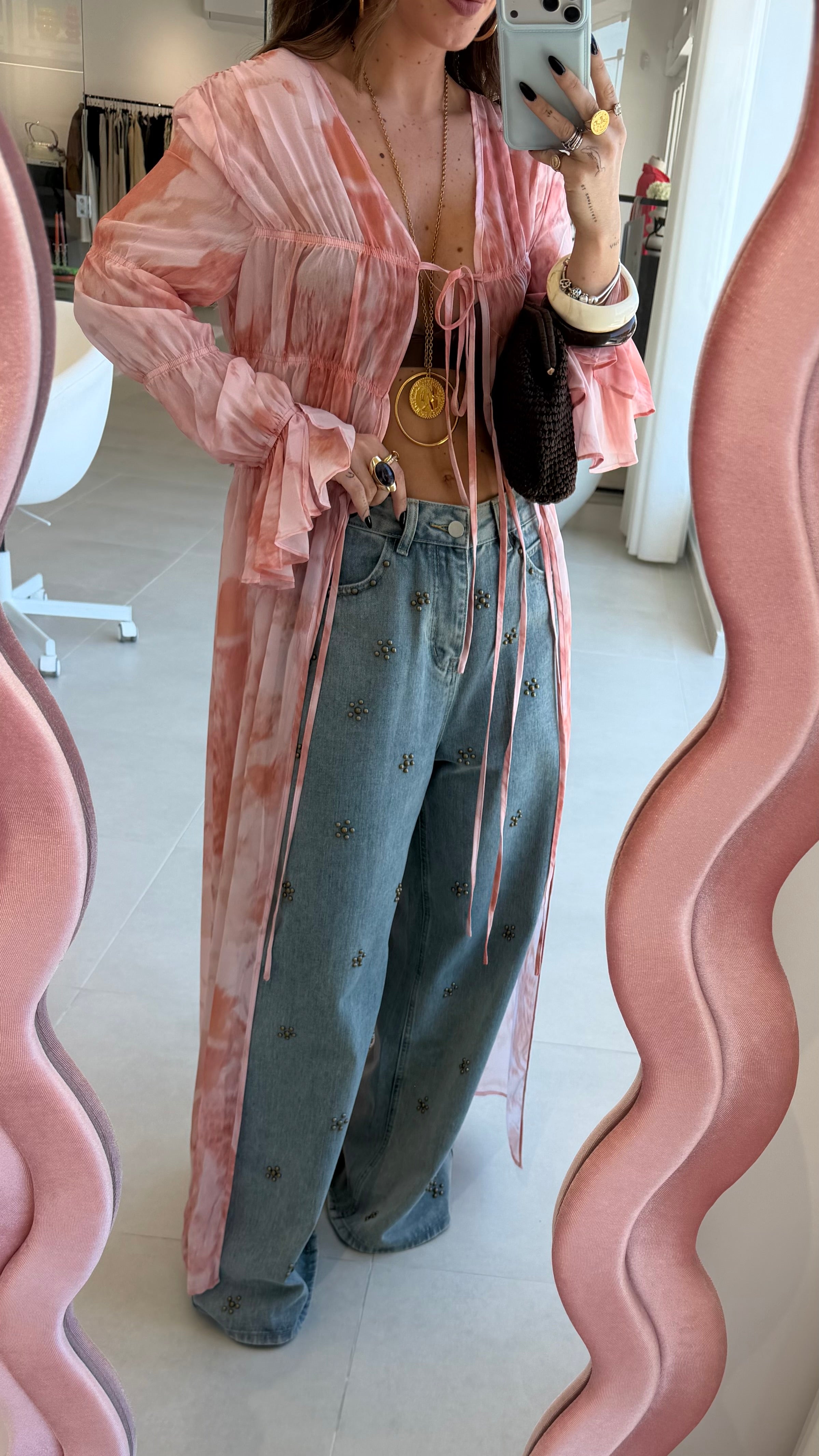 Pink Floral Kimono
