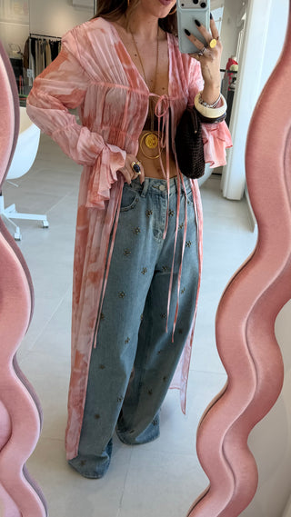 Pink Floral Kimono