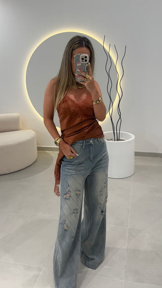 Jeans Rasgos Brilhos