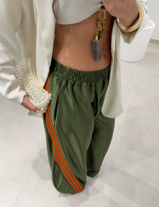 Green Satin Pants