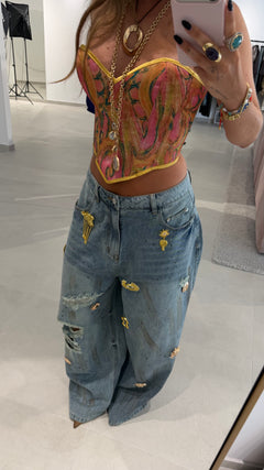 Oversize Gold Details Jeans