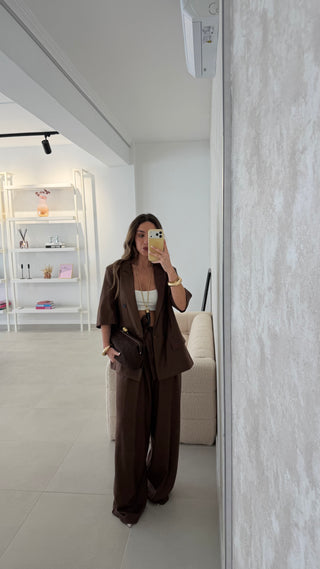 Chocolate Brown Blazer Lumina