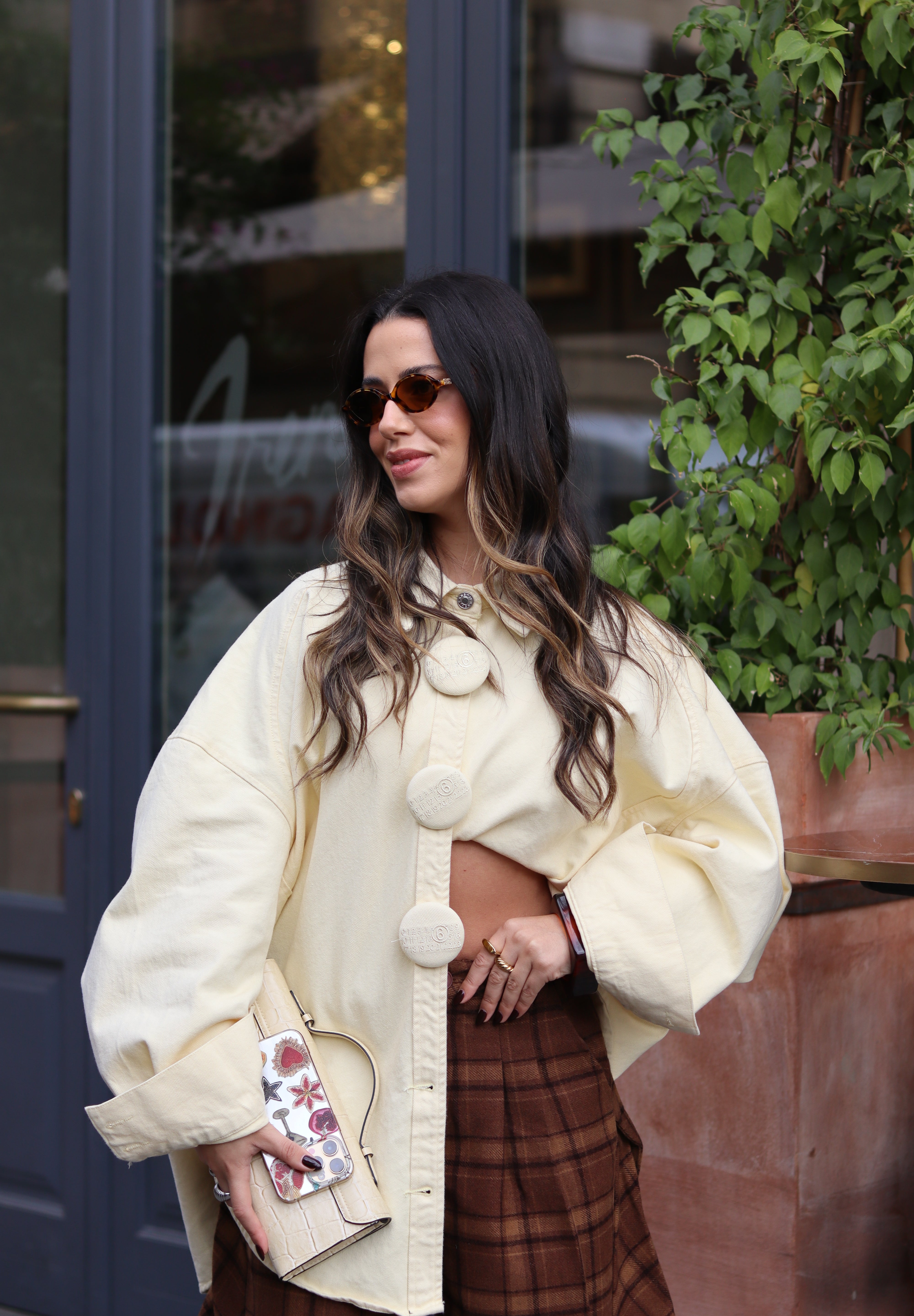 Butter-yellow Denim Shirt oversized buttons