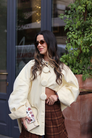 Butter-yellow Denim Shirt oversized buttons