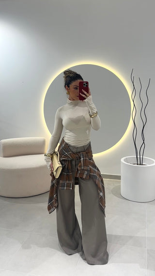 Grey Wide Leg Trousers