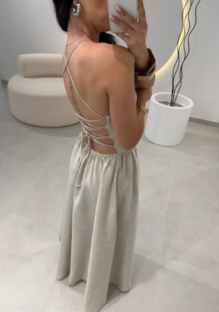 Linen Lumina Dress Stone
