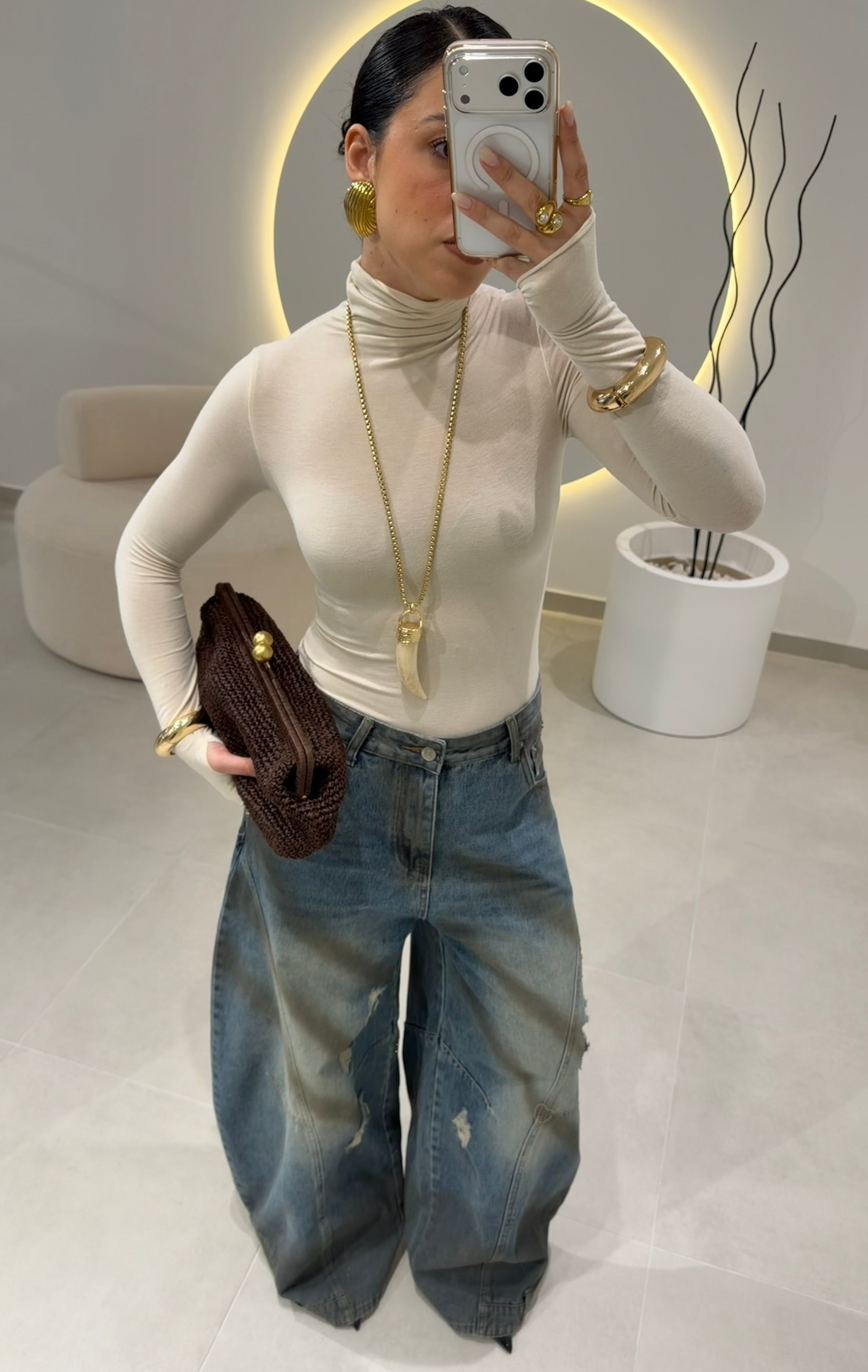 Washed Balloon Jeans