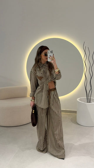 Brown Vichy Trousers LUMINA