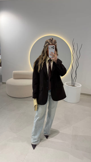 Oversized Dark Brown Blazer LUMINA