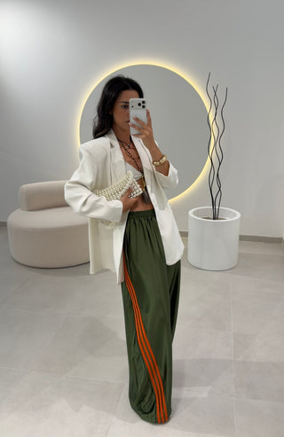 Green Satin Pants