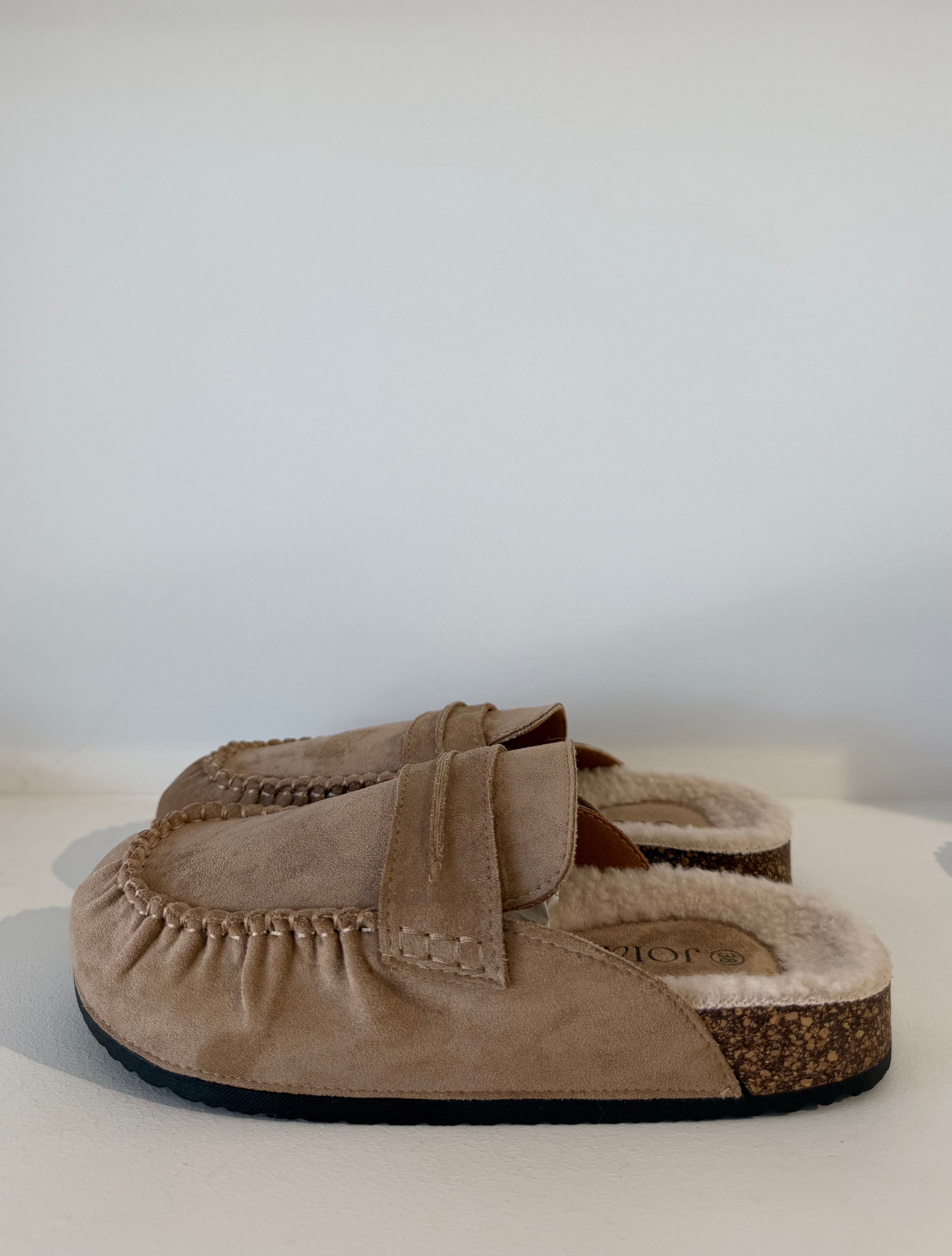 Beige Fur Mules