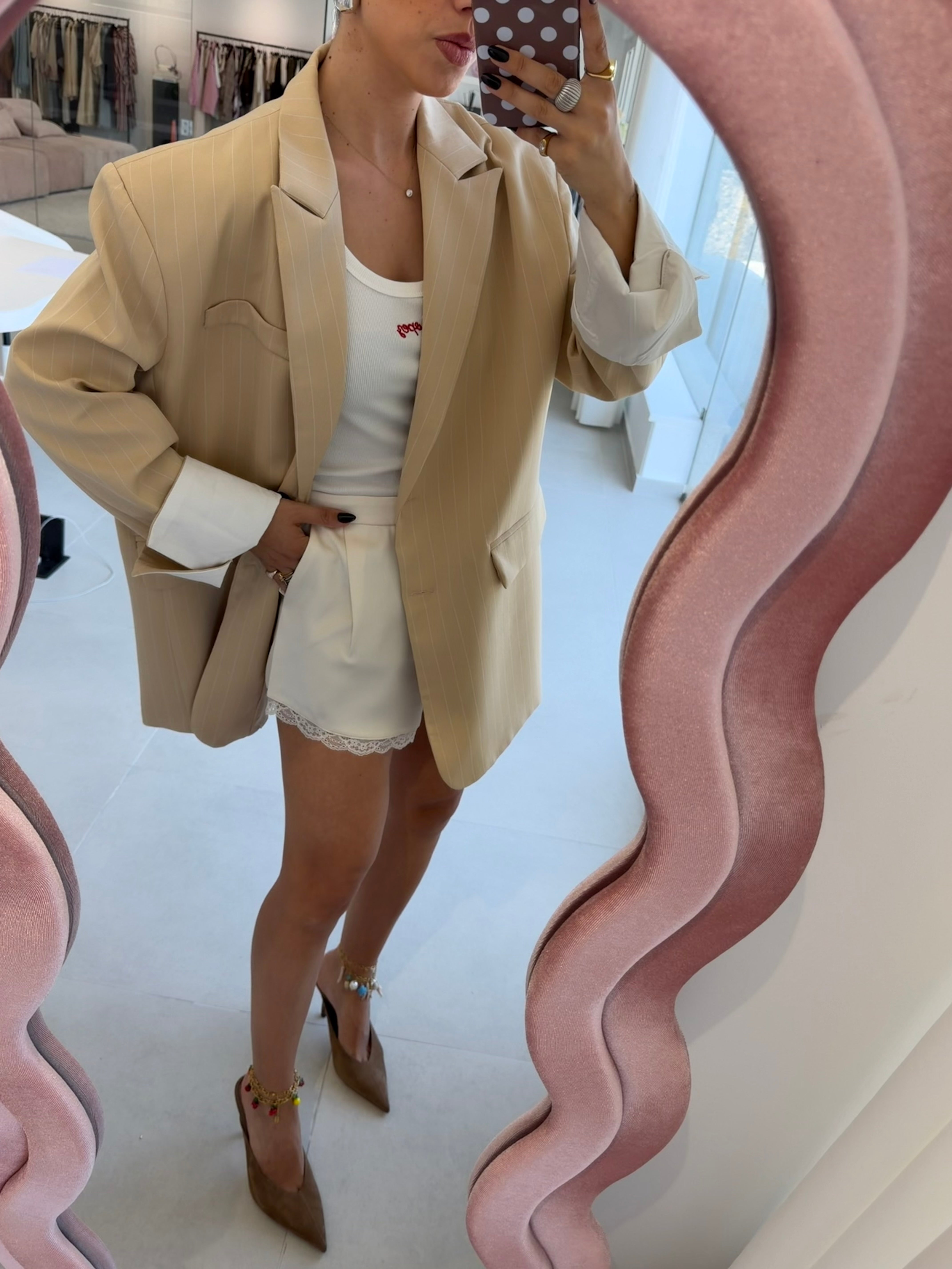 Beige Oversize Blazer