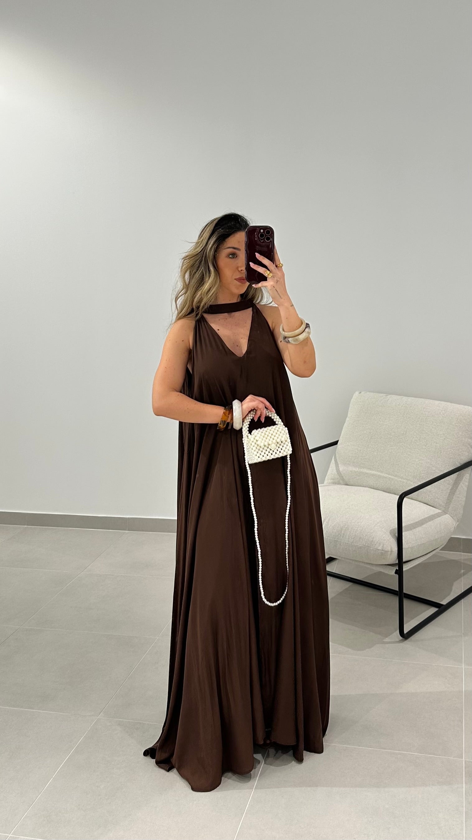 Vestido Castanho Longo