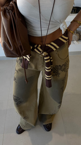 Olive Bloom Jeans