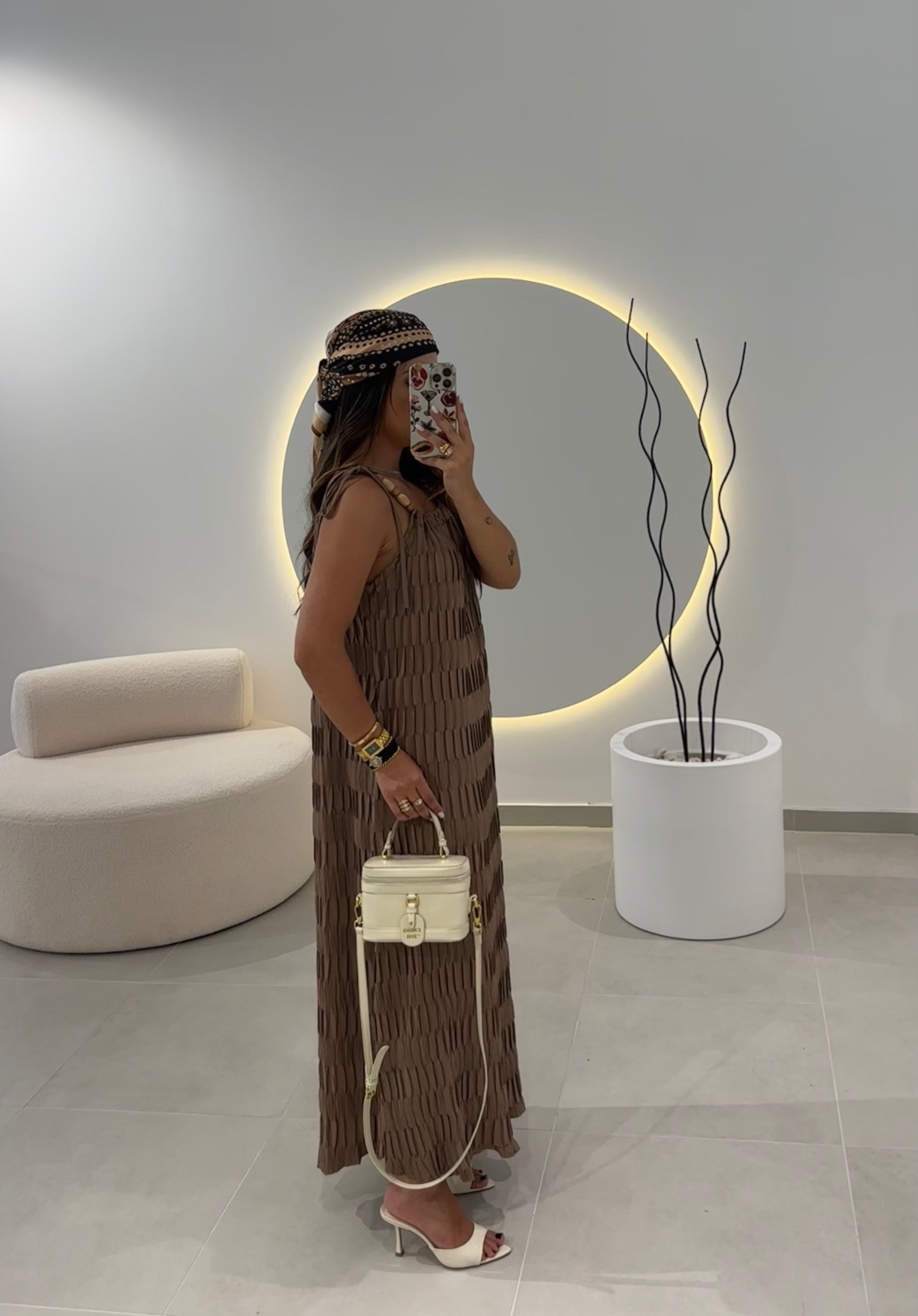 Vestido Plissado Toupe