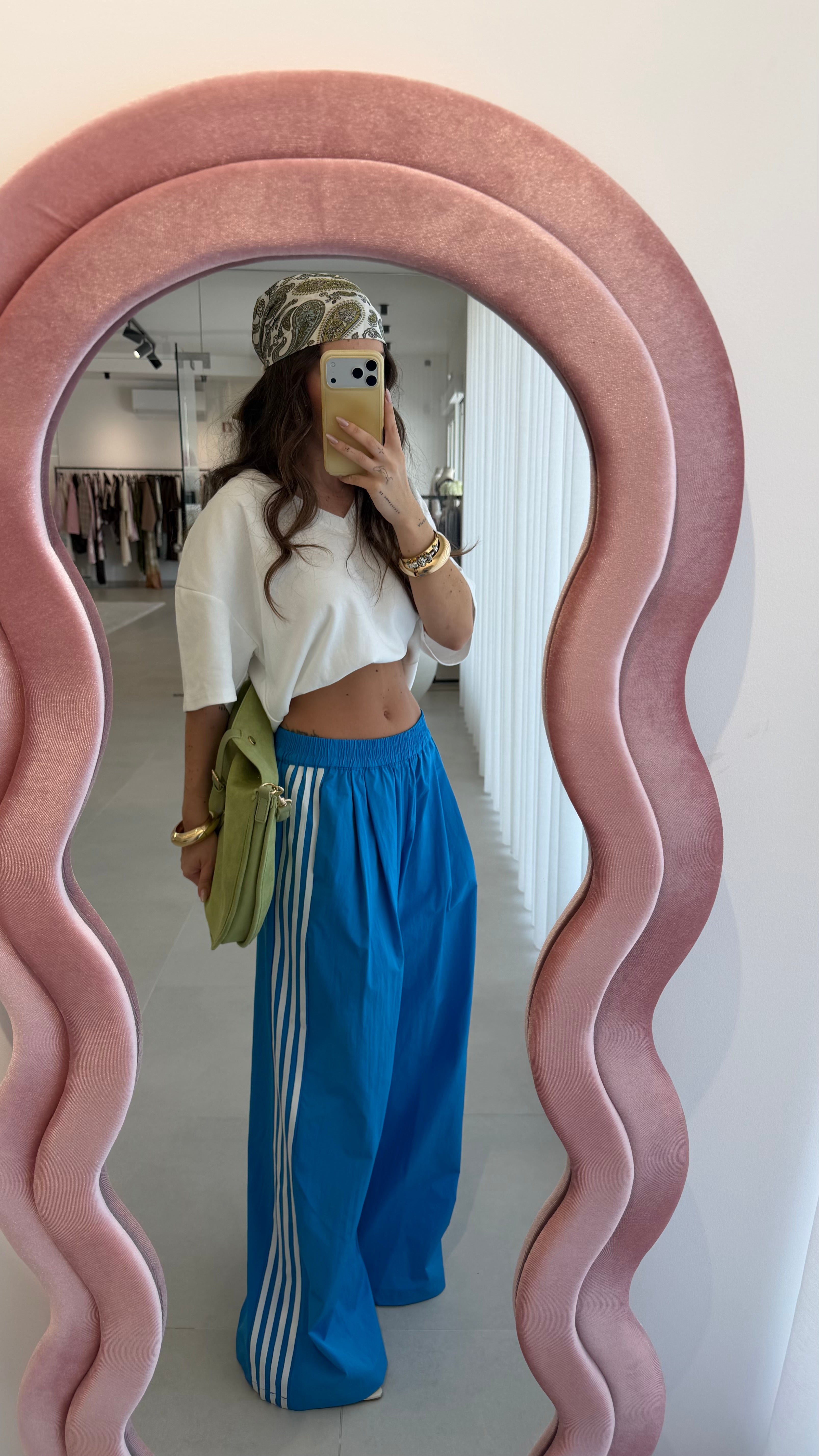 Blue Striped Pants