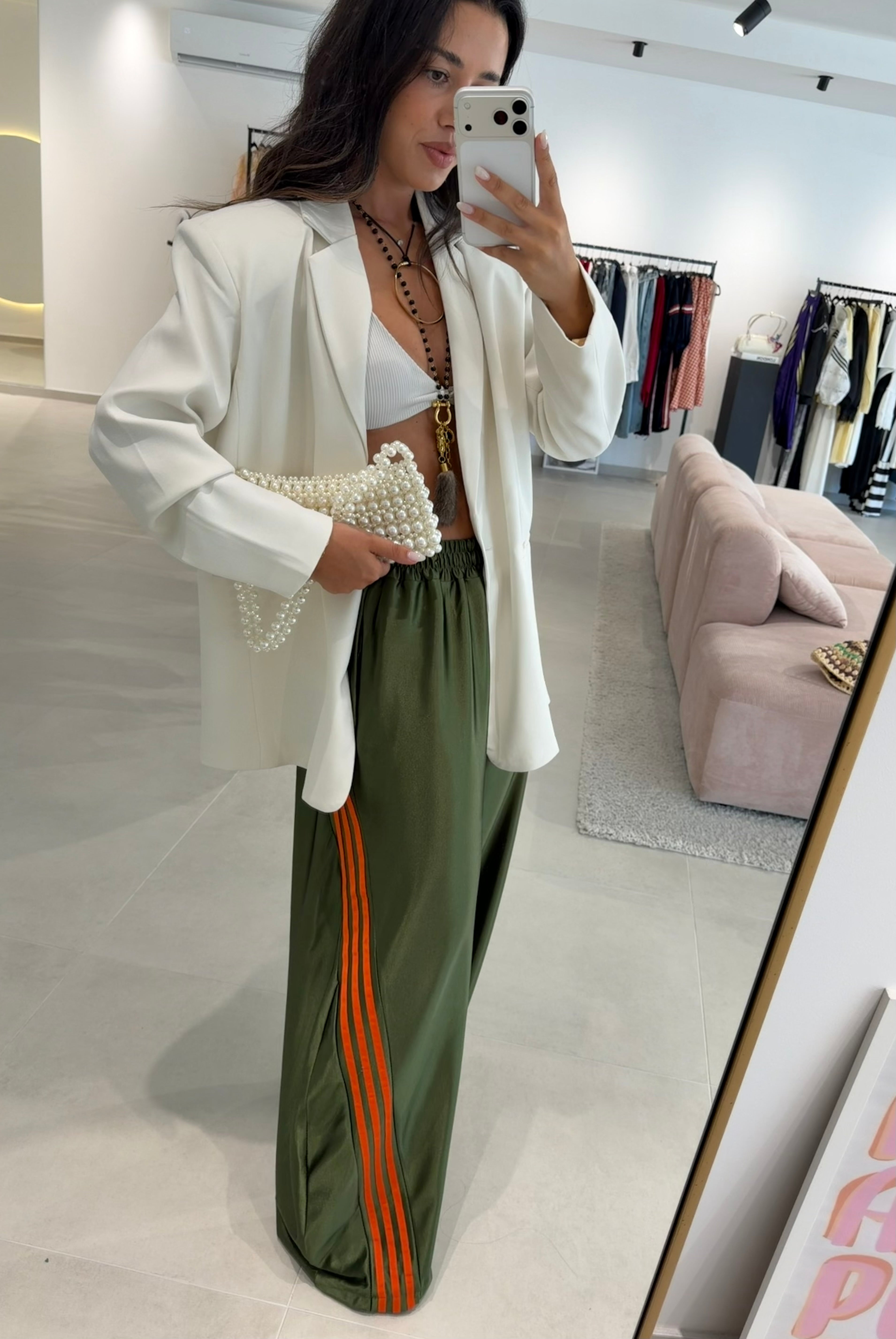 Green Satin Pants