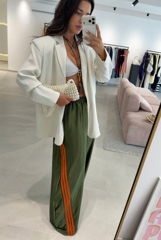 Green Satin Pants