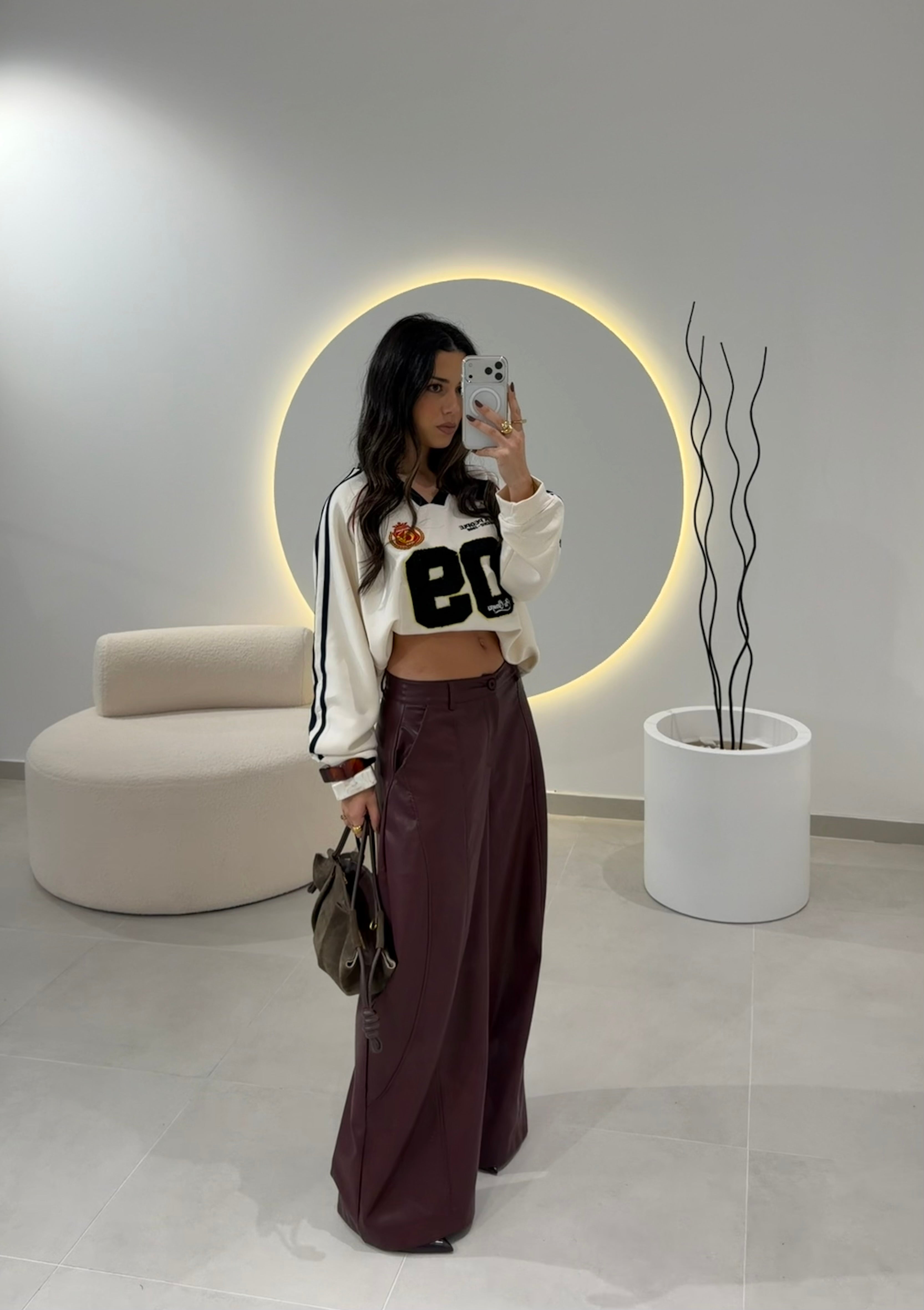 Bordeaux Faux Leather Trousers