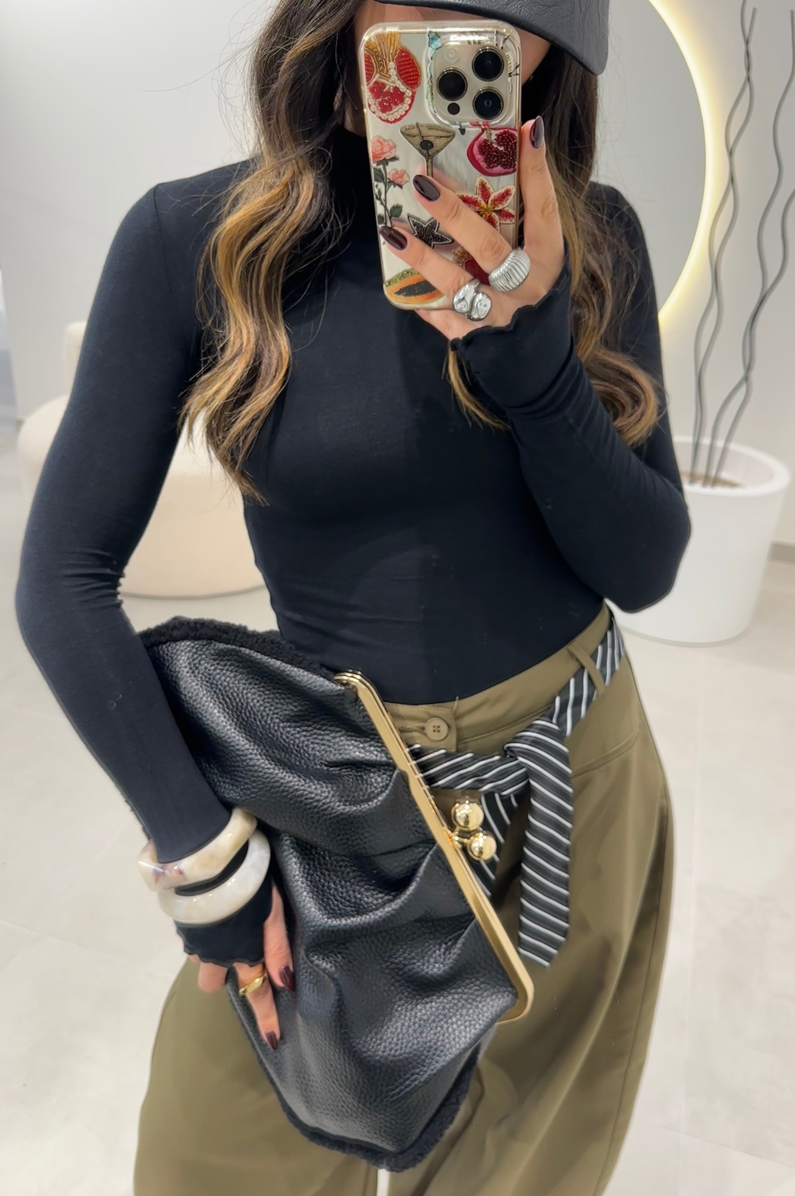 Black Turtleneck Sweater 100% Cotton