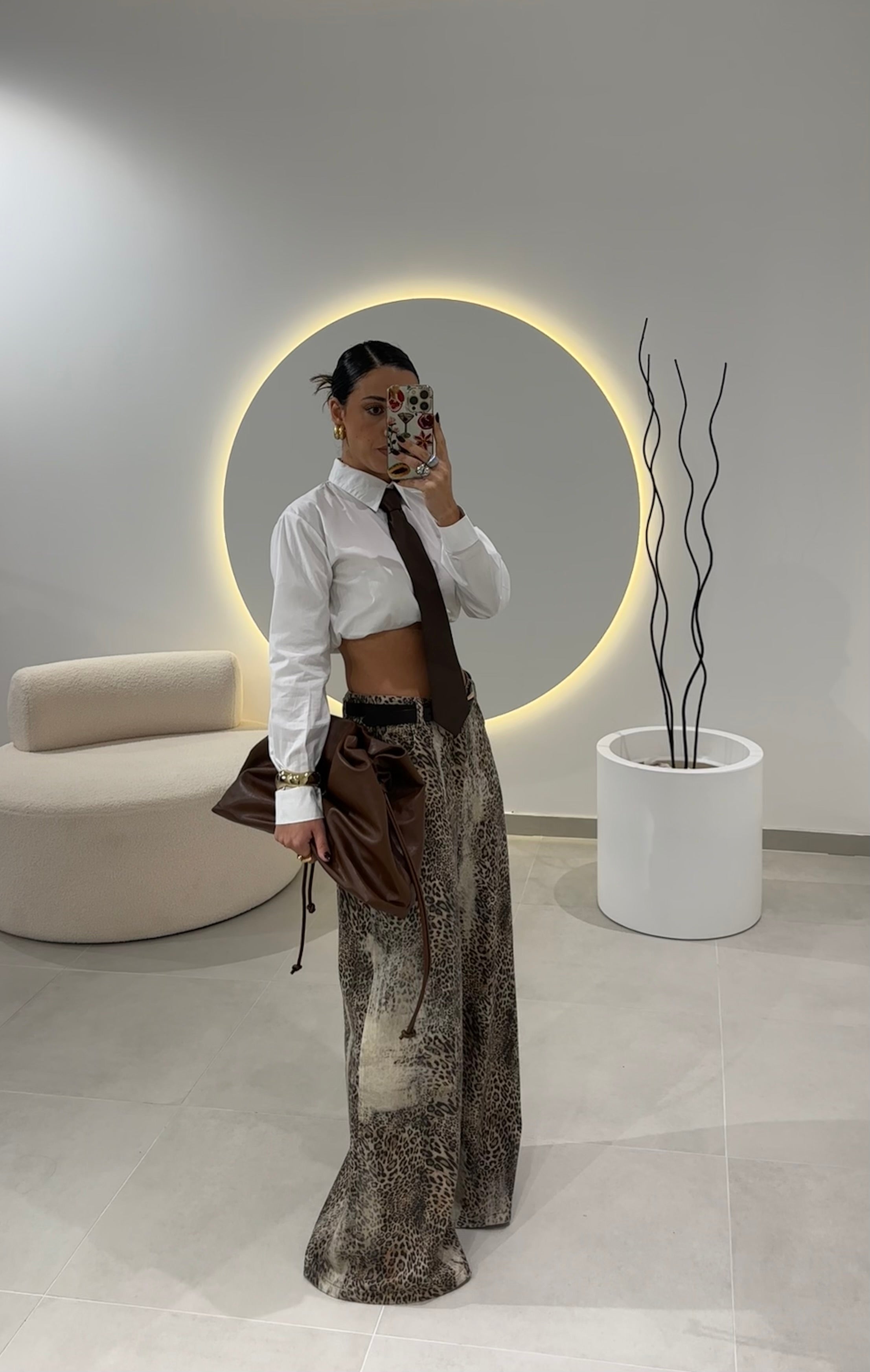 Leopard Wide Leg Jeans