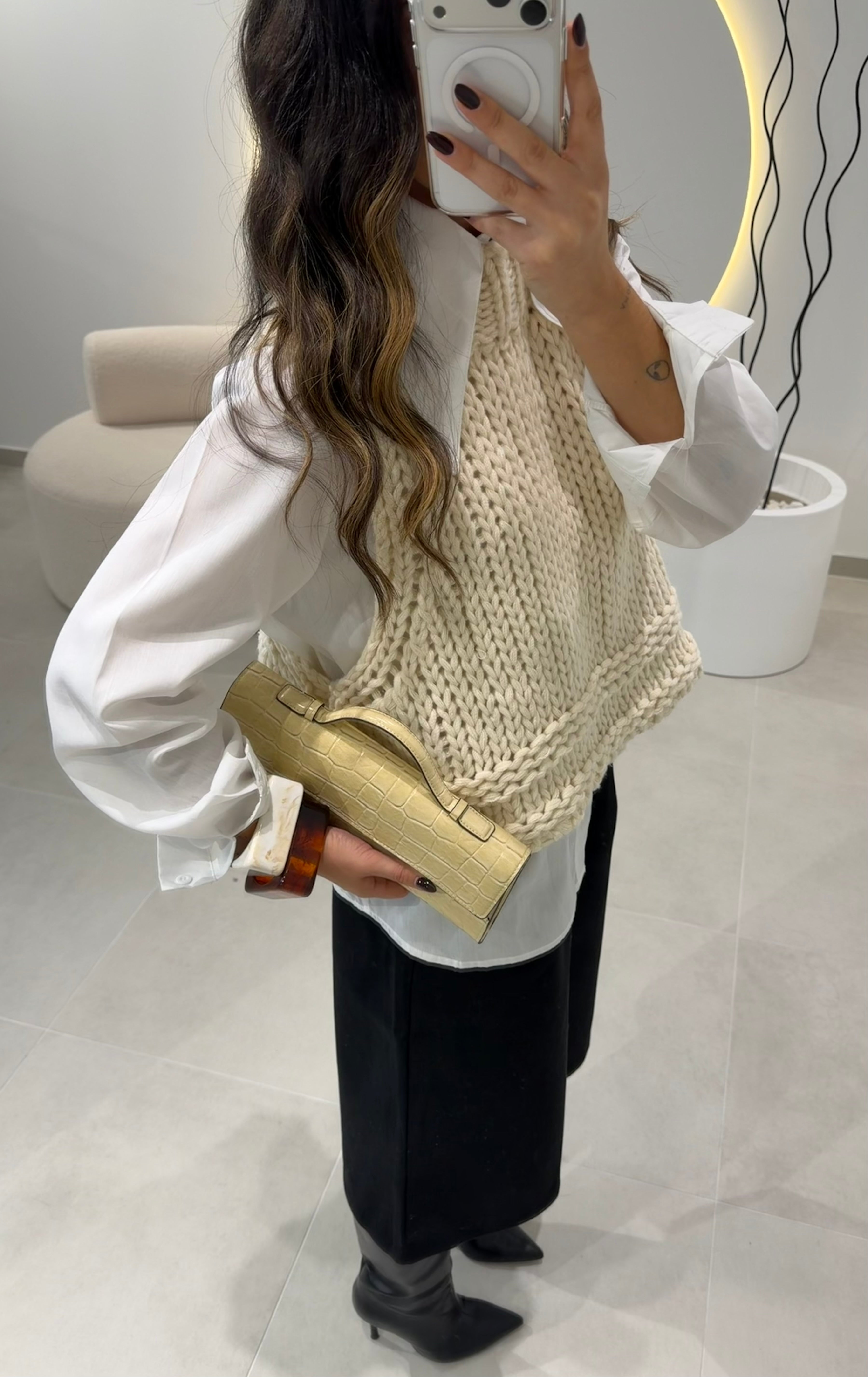 Beige Knit Vest