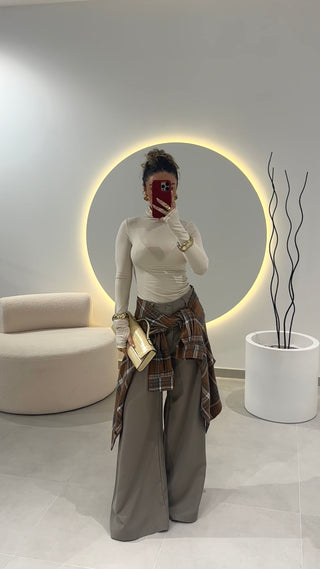 Grey Wide Leg Trousers