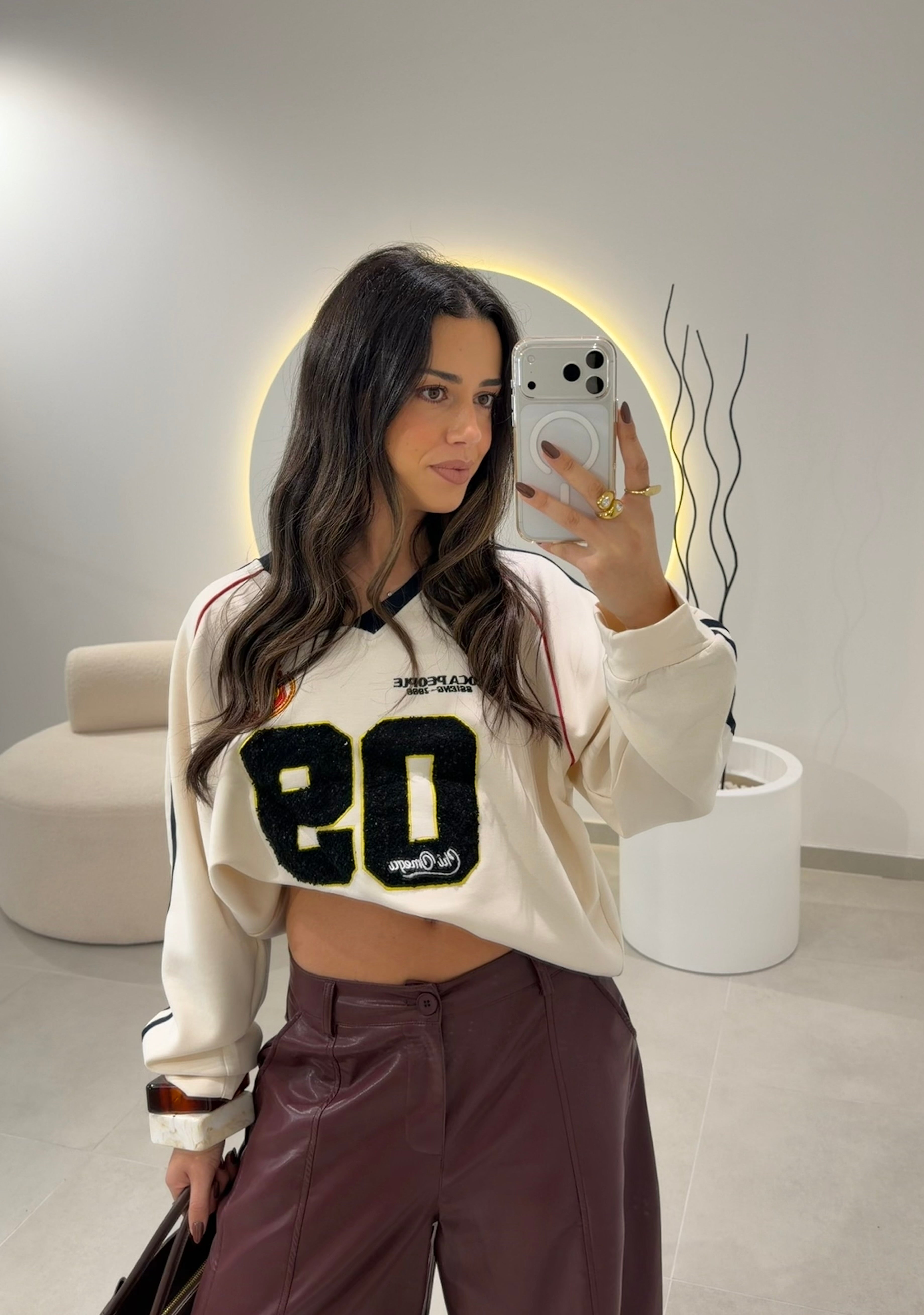 Cream Baseball Sweater