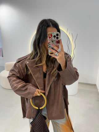 Oversize Biker With Belt