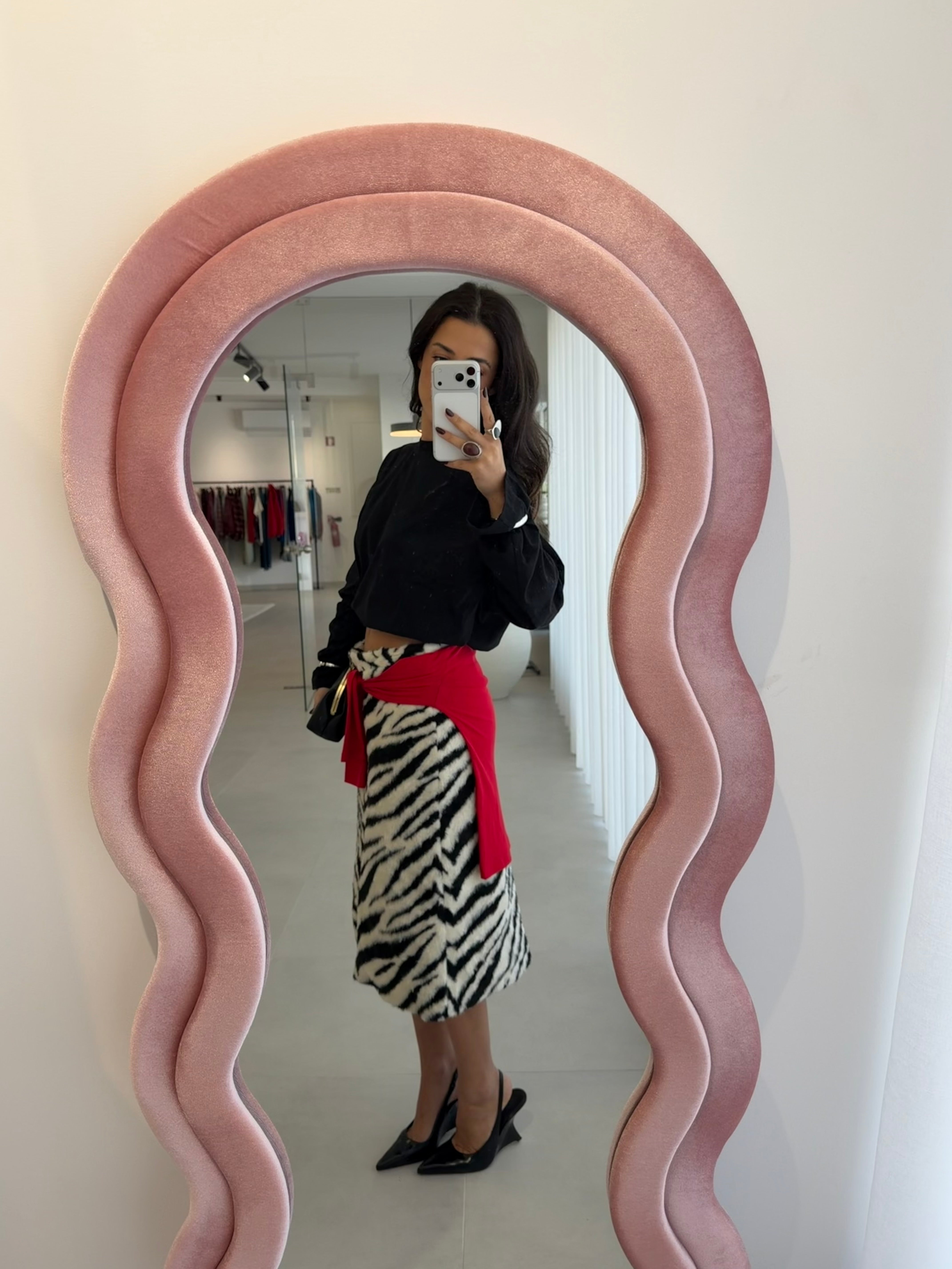 Zebra Fur Skirt