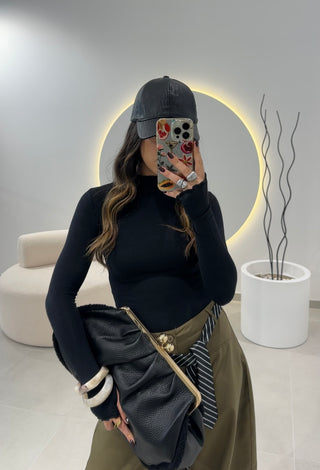 Black Turtleneck Sweater 100% Cotton