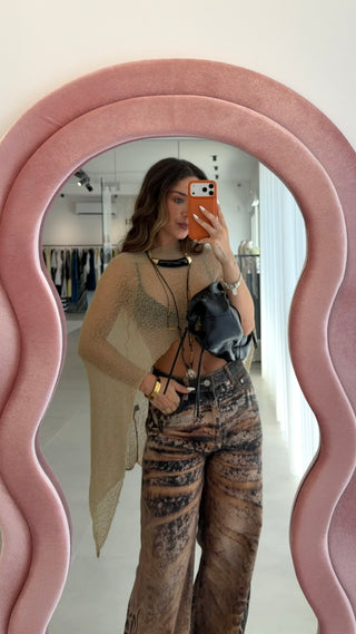Beige Knit Cape
