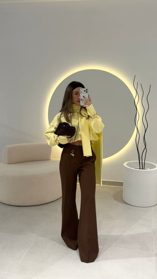 Brown Classic Flared Pants LUMINA