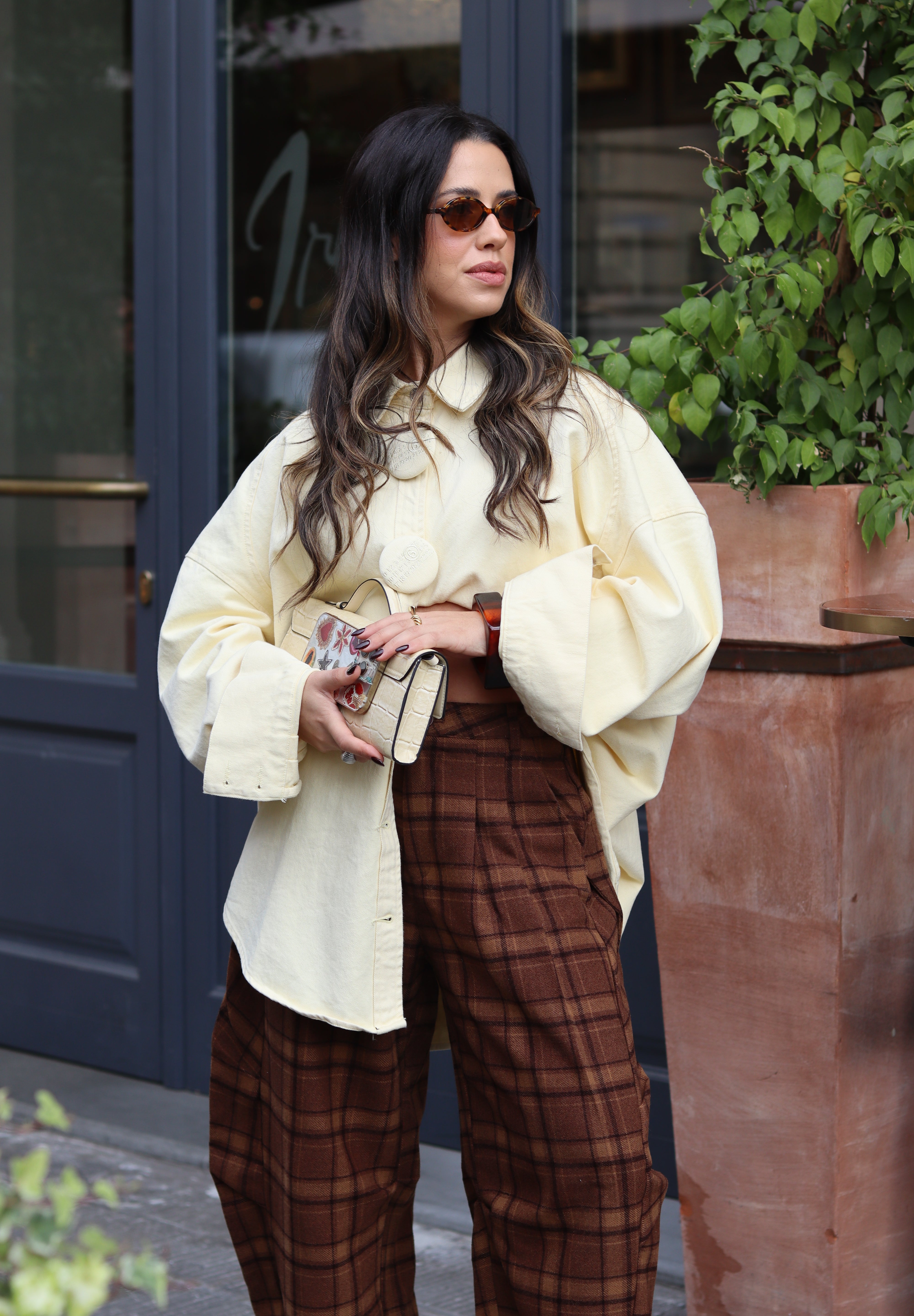 Butter-yellow Denim Shirt oversized buttons
