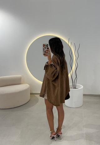 Oversize Camel Denim Shirt